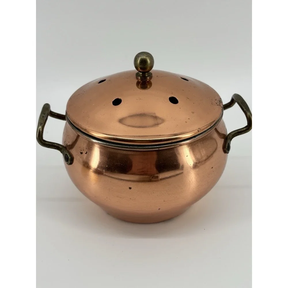 Vintage Copper Pot with Lid,‎ Potpourri Bowl
